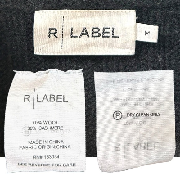 The Reset R-Label - Women’s Mock Neck Wool Cashmere Blend Sweater, Black Medium - Picture 12 of 12